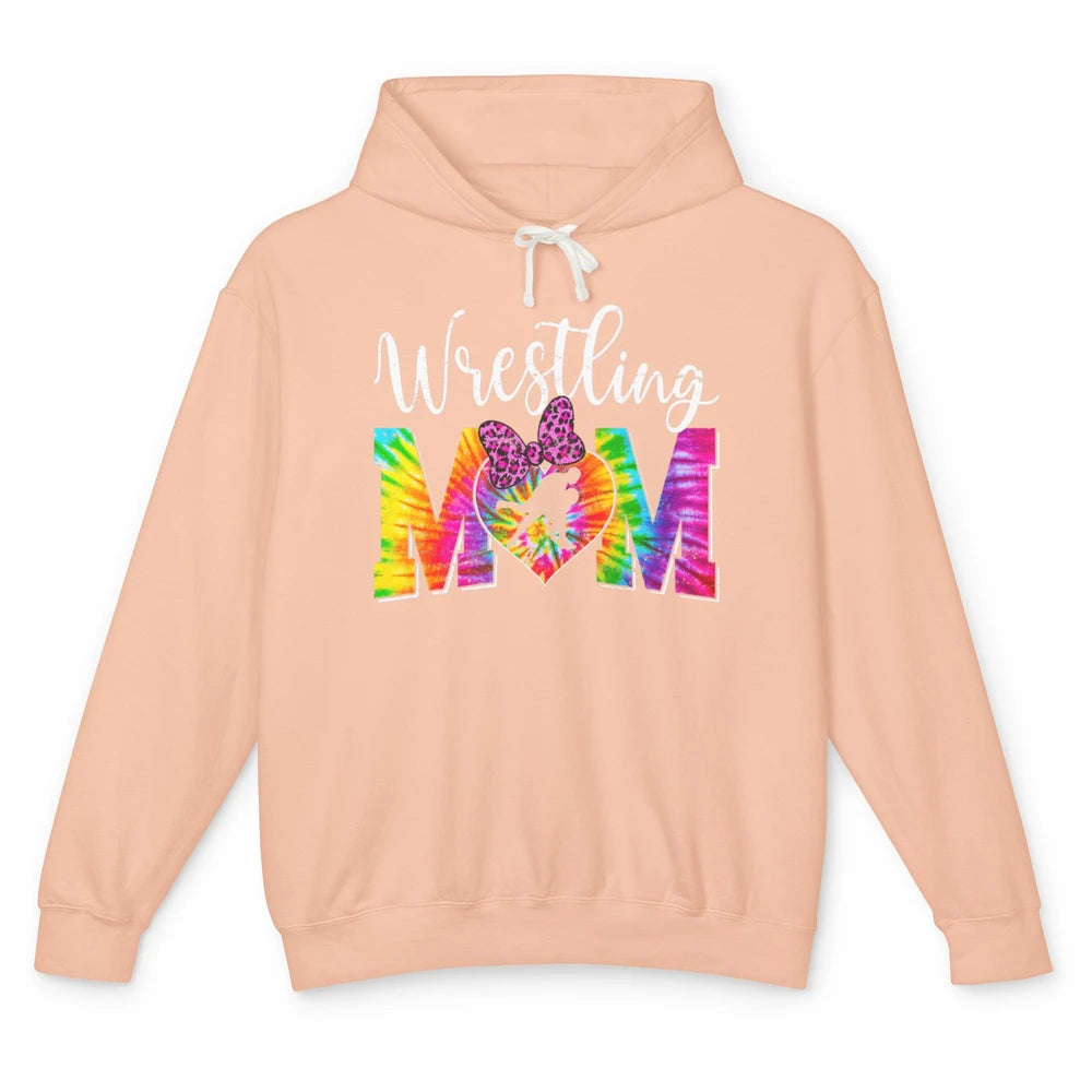 Vintage Sports Wrestling Mom Mama Martial Art Tie Dye Retro Unisex Lightweight Hoodie