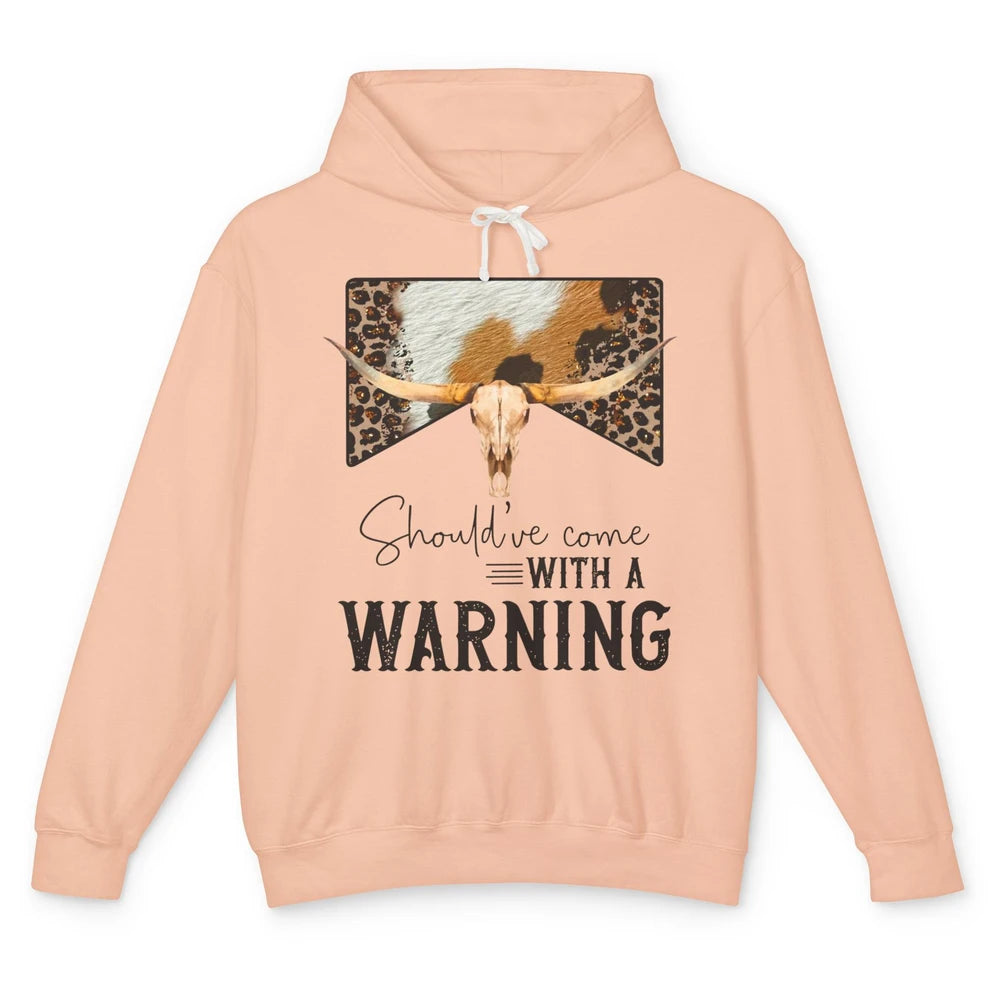 Leopard Cow Skull Should've Come With A Warning Western Unisex Lightweight Hoodie