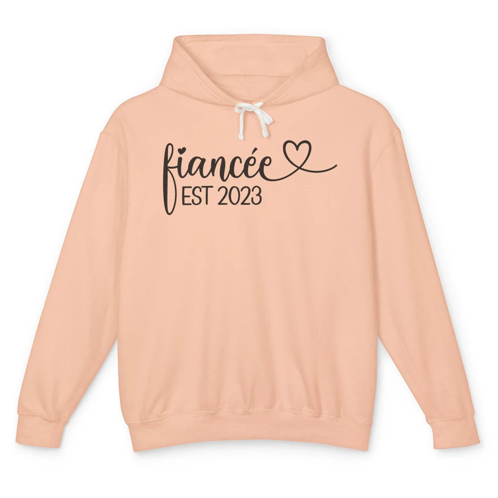 Fiancee Est 2023 Future Mrs. Engagement Bachelorette Gift Unisex Lightweight Hoodie