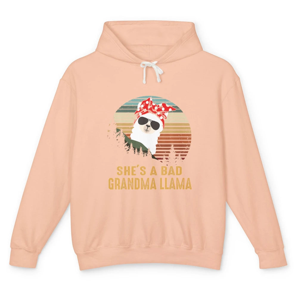 Funny Bad Grandma Llama Funny Farm Animal Alpaca Mothers Day Unisex Lightweight Hoodie