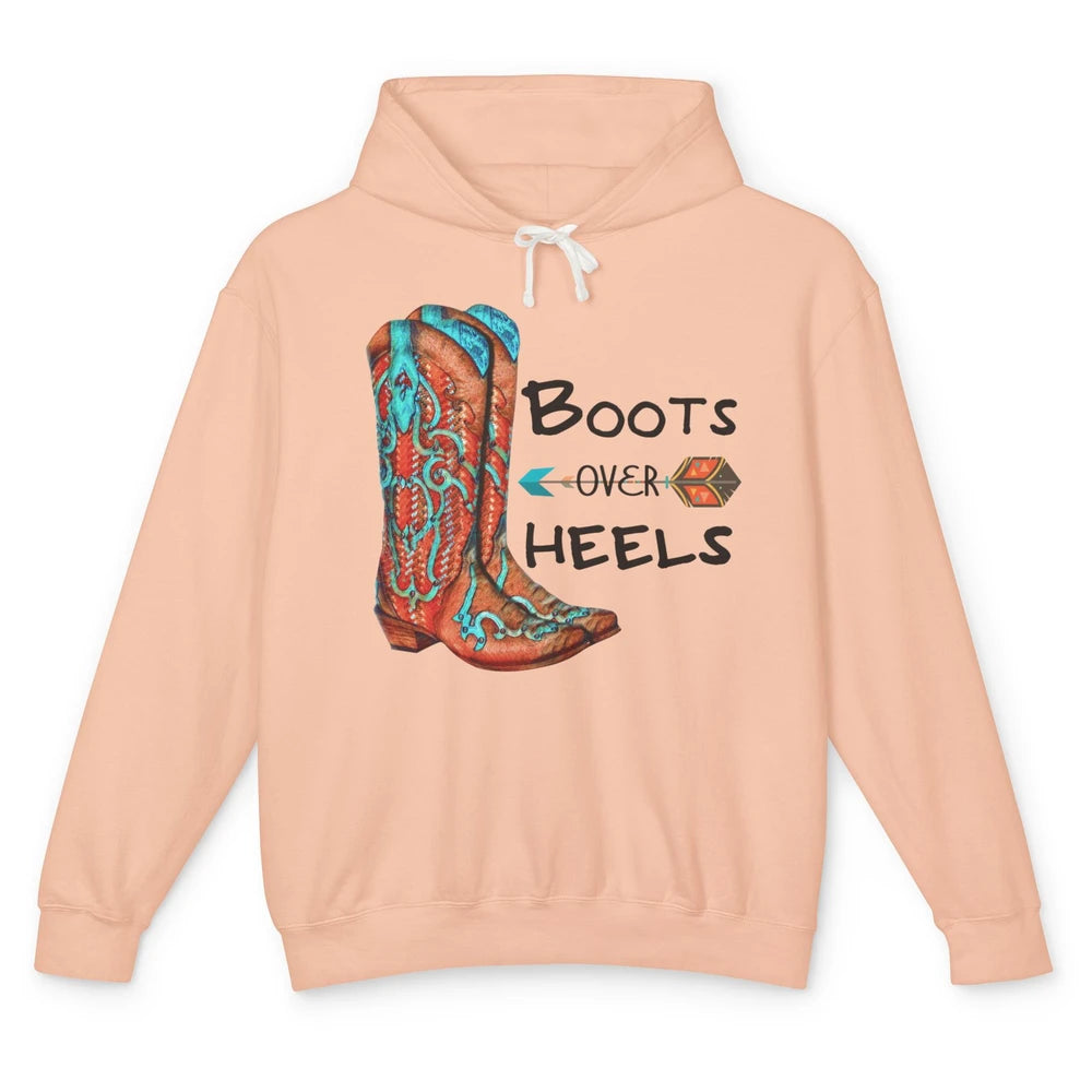 Western Cowgirl Boots Over Heels Cowboy Boots Country Girl Unisex Lightweight Hoodie