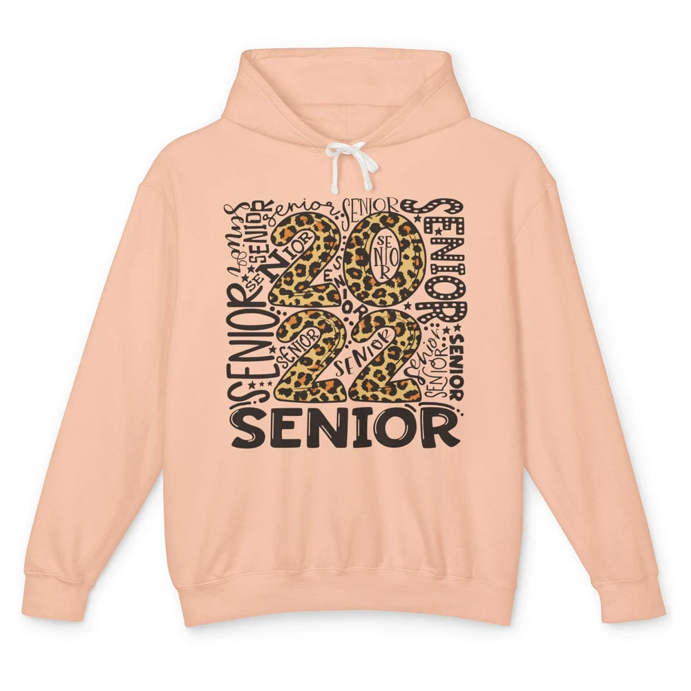 Leopard Senior 2022 Bachelors Hat Class Of 2022 Graduates Unisex Lightweight Hoodie