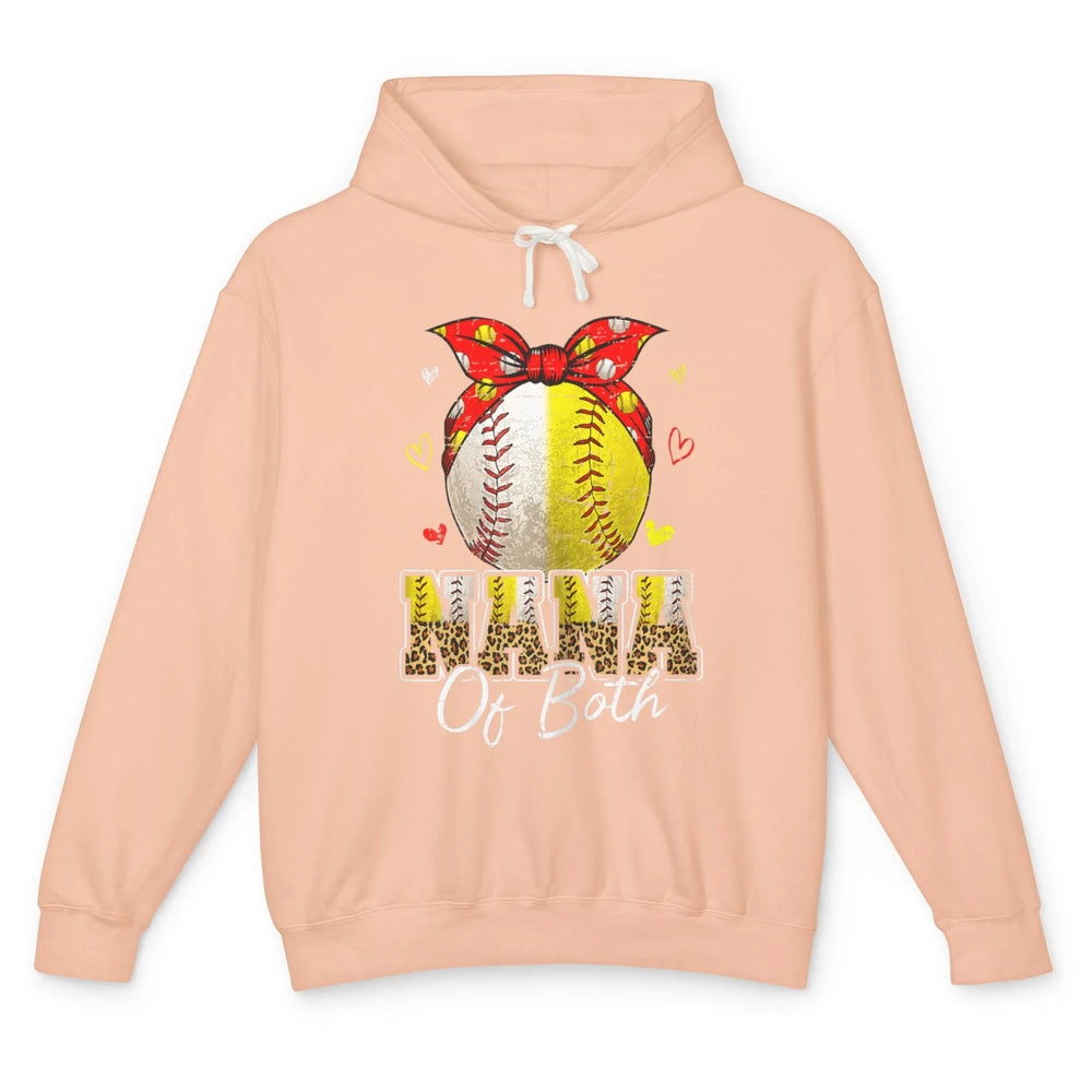 Women Baseball Softball Nana Of Both Mothers Day Sports Game Unisex Lightweight Hoodie