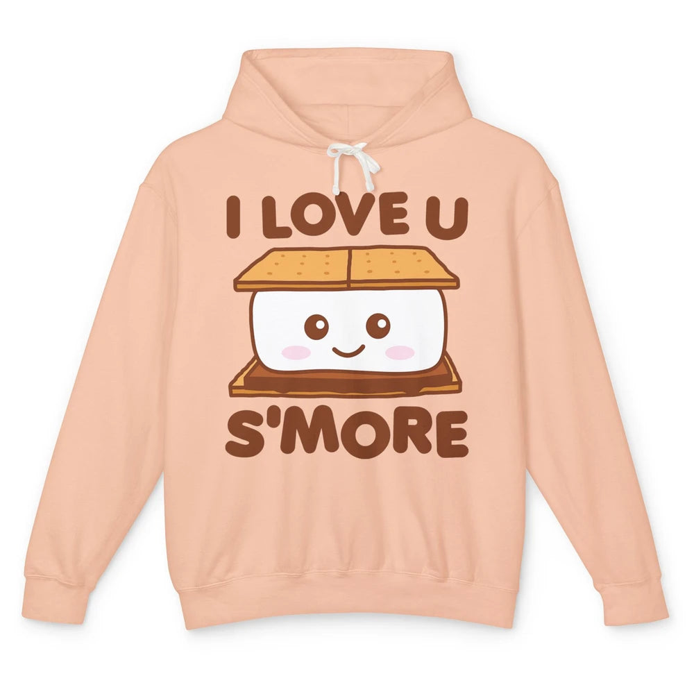 Funny Camping I Love You Smore Pun Camper Campfire Retro Unisex Lightweight Hoodie