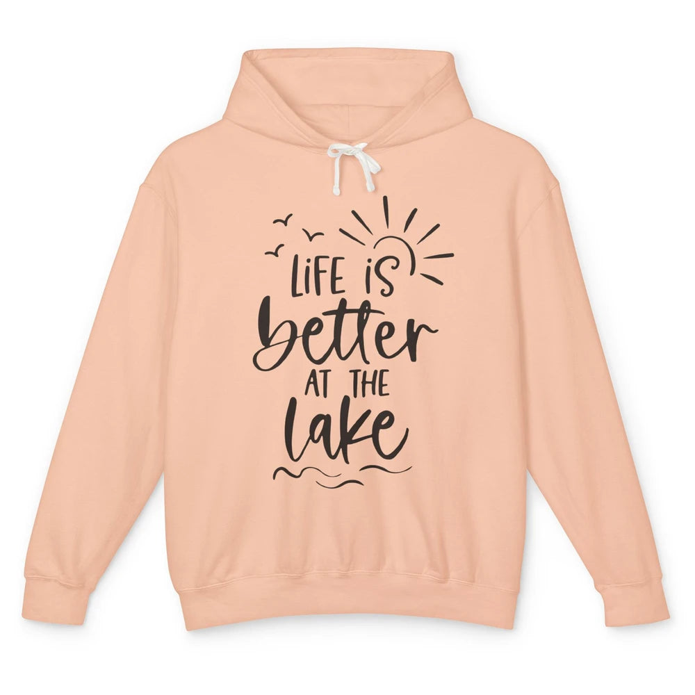 Life Is Better At The Lake Kayaking Lake Life Summer Vacay Unisex Lightweight Hoodie