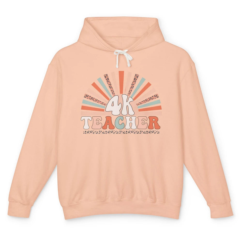 Retro 4k Teacher Kindergarten Back to School Pre-K Teacher Unisex Lightweight Hoodie