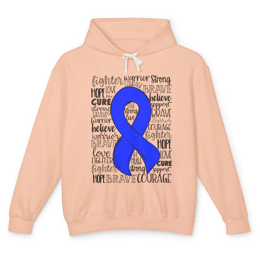 ME/CFS Chronic Fatigue Syndrome Blue Ribbon Hope Love Cure Unisex Lightweight Hoodie