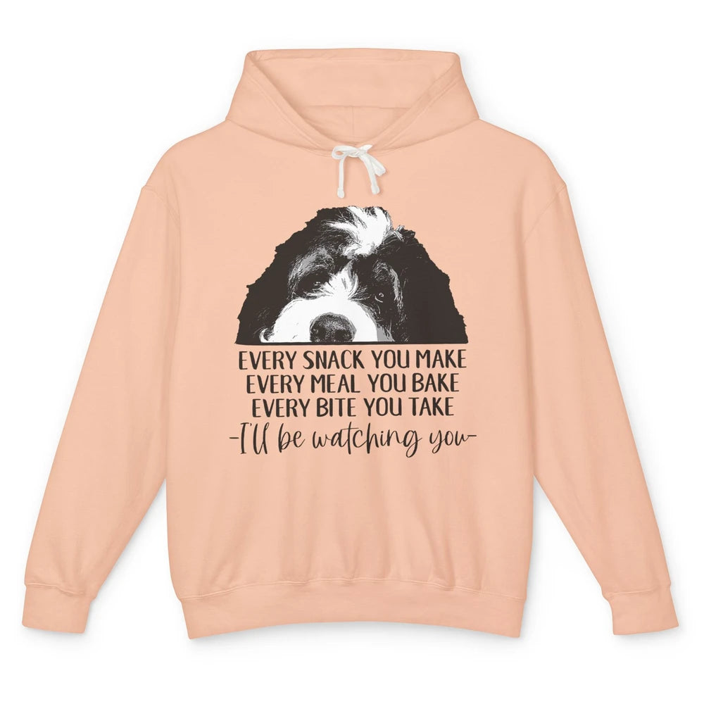 Bernedoodle I'll Be Watching You Bernedoodle Dog Lovers Gift Unisex Lightweight Hoodie