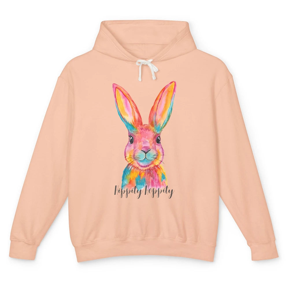 Watercolor Hippity Hoppity Bunny Dance Easter Rabbit Hip Hop Unisex Lightweight Hoodie