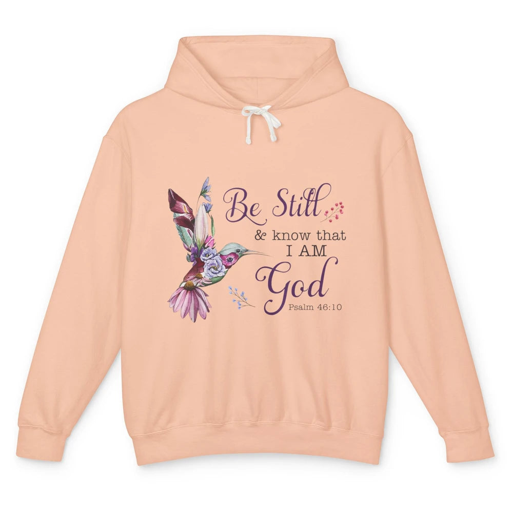 Be Still Know Im God Floral Bird Jesus Christian Bible Verse Unisex Lightweight Hoodie