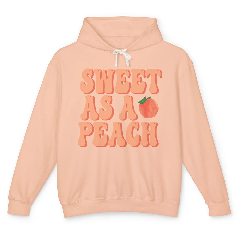 Sweet As A Peach Retro 70s Peachy Summer Fruit Peach Lovers Unisex Lightweight Hoodie