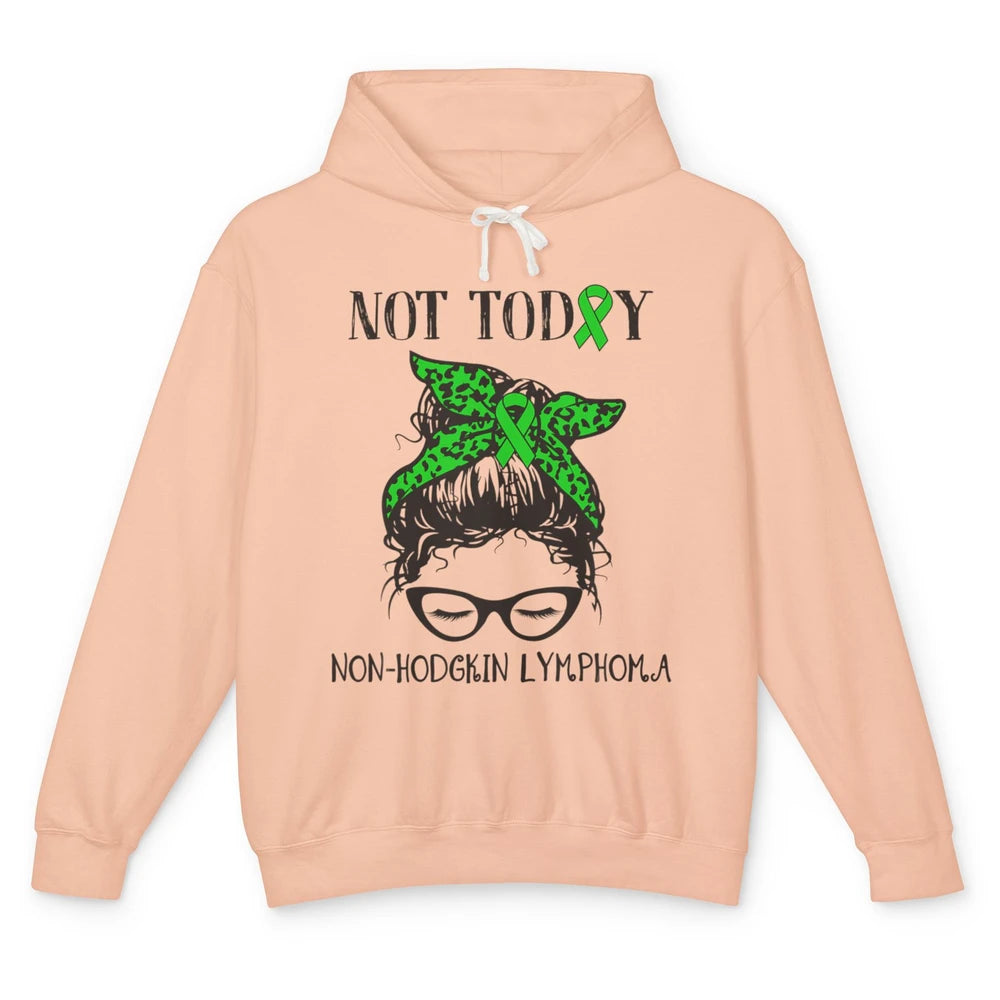 Non-Hodgkin Lymphoma Cancer Warrior Messy Hair Leopard Green Unisex Lightweight Hoodie