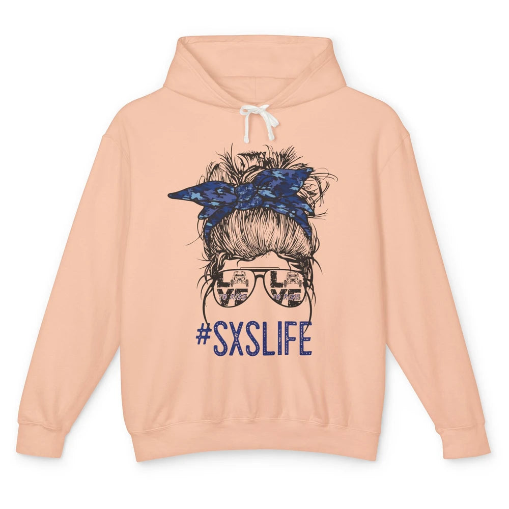 Messy Bun Hair SXS Life Side By Side Riders Girl Riding Gift Unisex Lightweight Hoodie