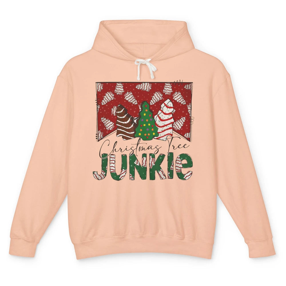 Funny Christmas Tree Cake Junkie Tis The Season Western Xmas Unisex Lightweight Hoodie