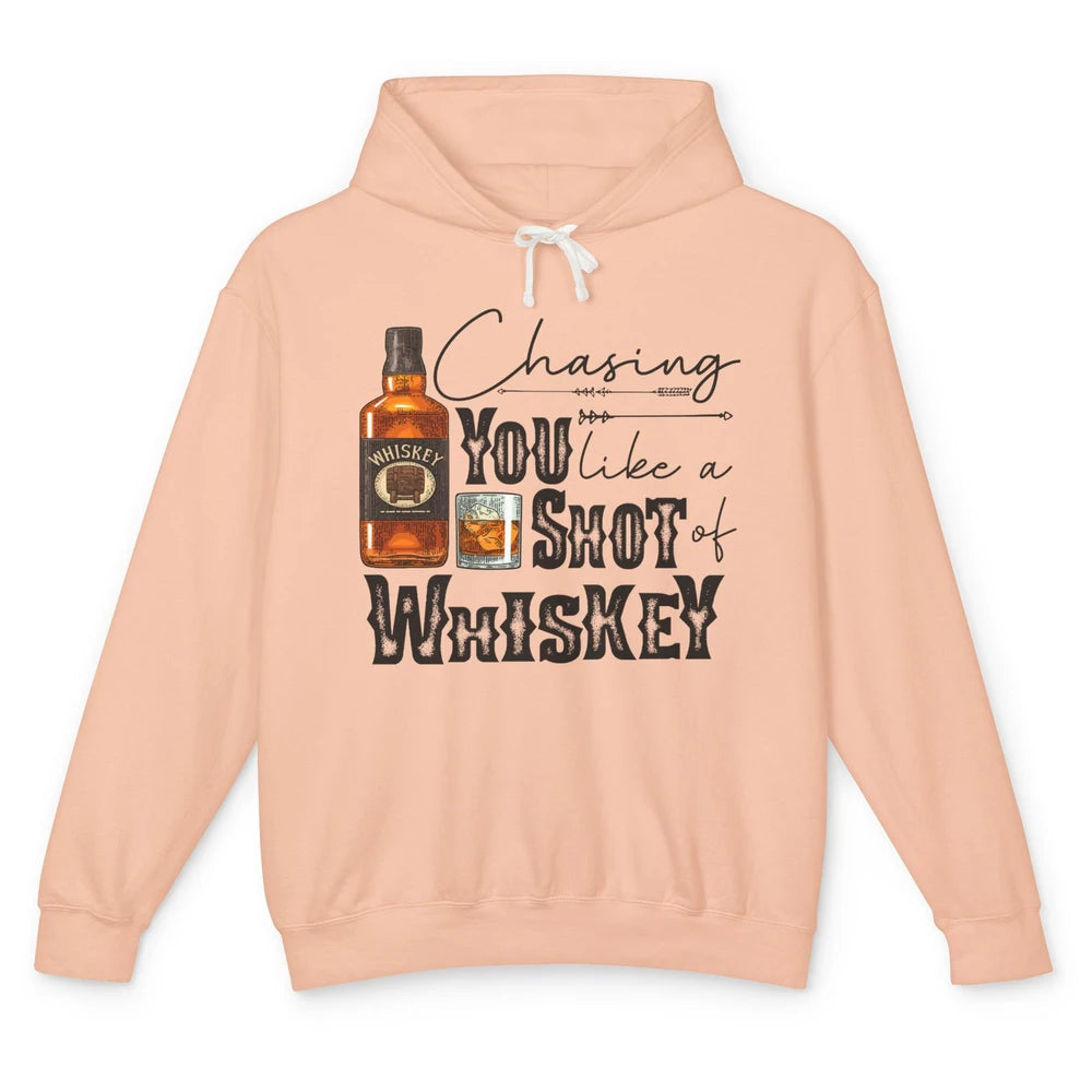 Retro Whiskey Chasing You Like A Shot Of Whiskey Western Unisex Lightweight Hoodie