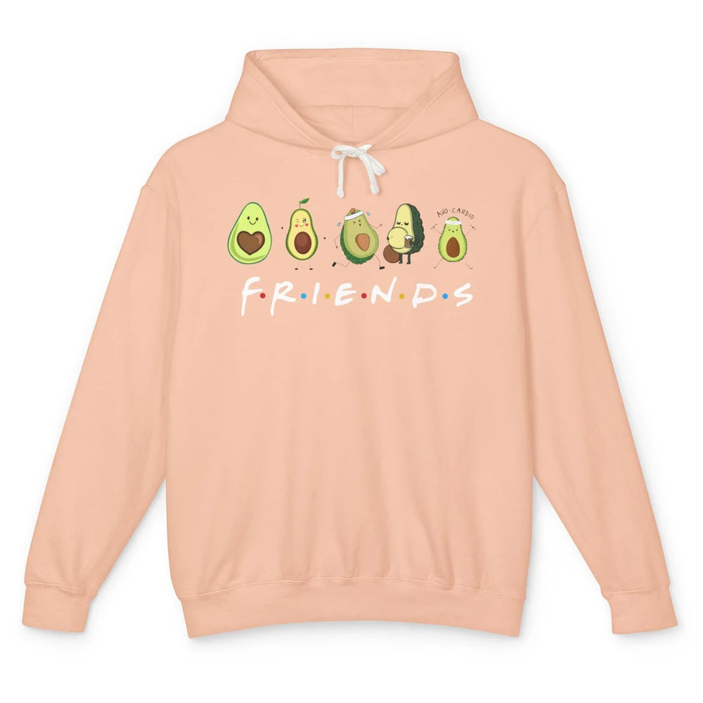 Avocado Friends Funny Avocado Running Drinking Avocado Lover Unisex Lightweight Hoodie