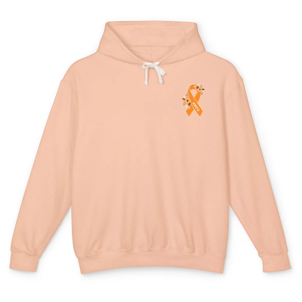 Amplified Musculoskeletal Pain Syndrome AMPS Orange Ribbon Unisex Lightweight Hoodie