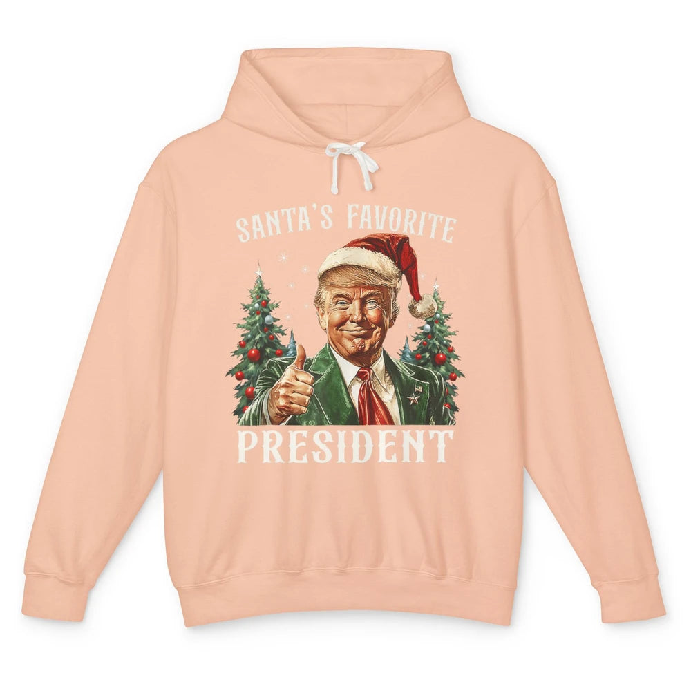 Funny Donald Trump Christmas Santa Favorite President Xmas Unisex Lightweight Hoodie