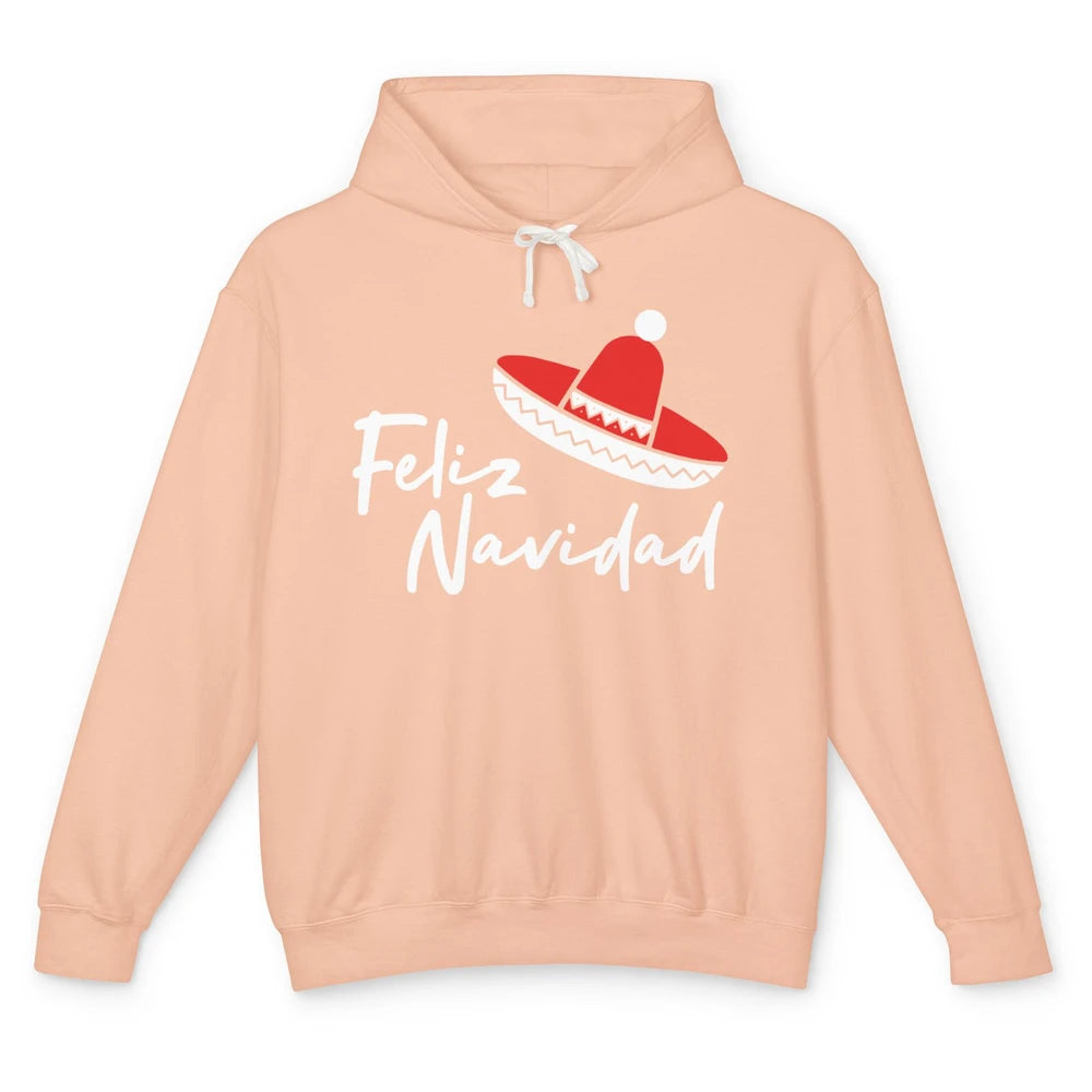 Funny Feliz Navidad Spanish Christmas Mexican Sombrero Gift Unisex Lightweight Hoodie