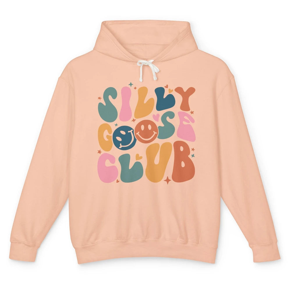 Funny Goose Silly Goose Club Retro Groovy Sarcastic Goose Unisex Lightweight Hoodie