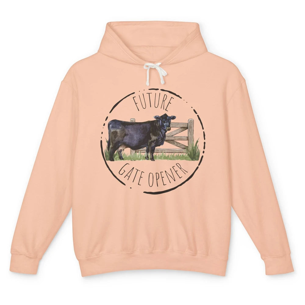 Funny Cow Future Gate Opener Farm Animals Cattle Farmers Unisex Lightweight Hoodie