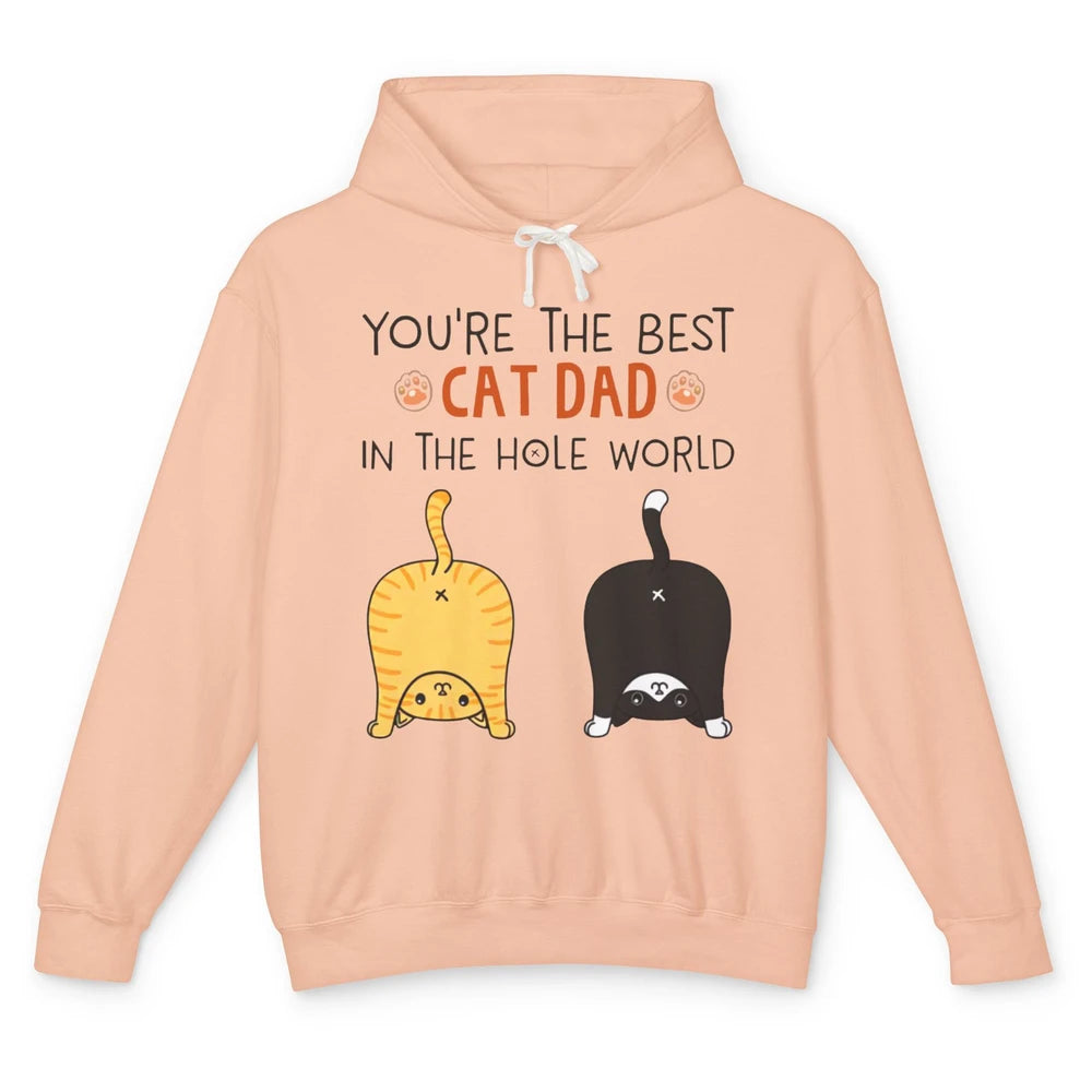 Funny Best Cat Dad In The Hole World Father's Day Unisex Lightweight Hoodie