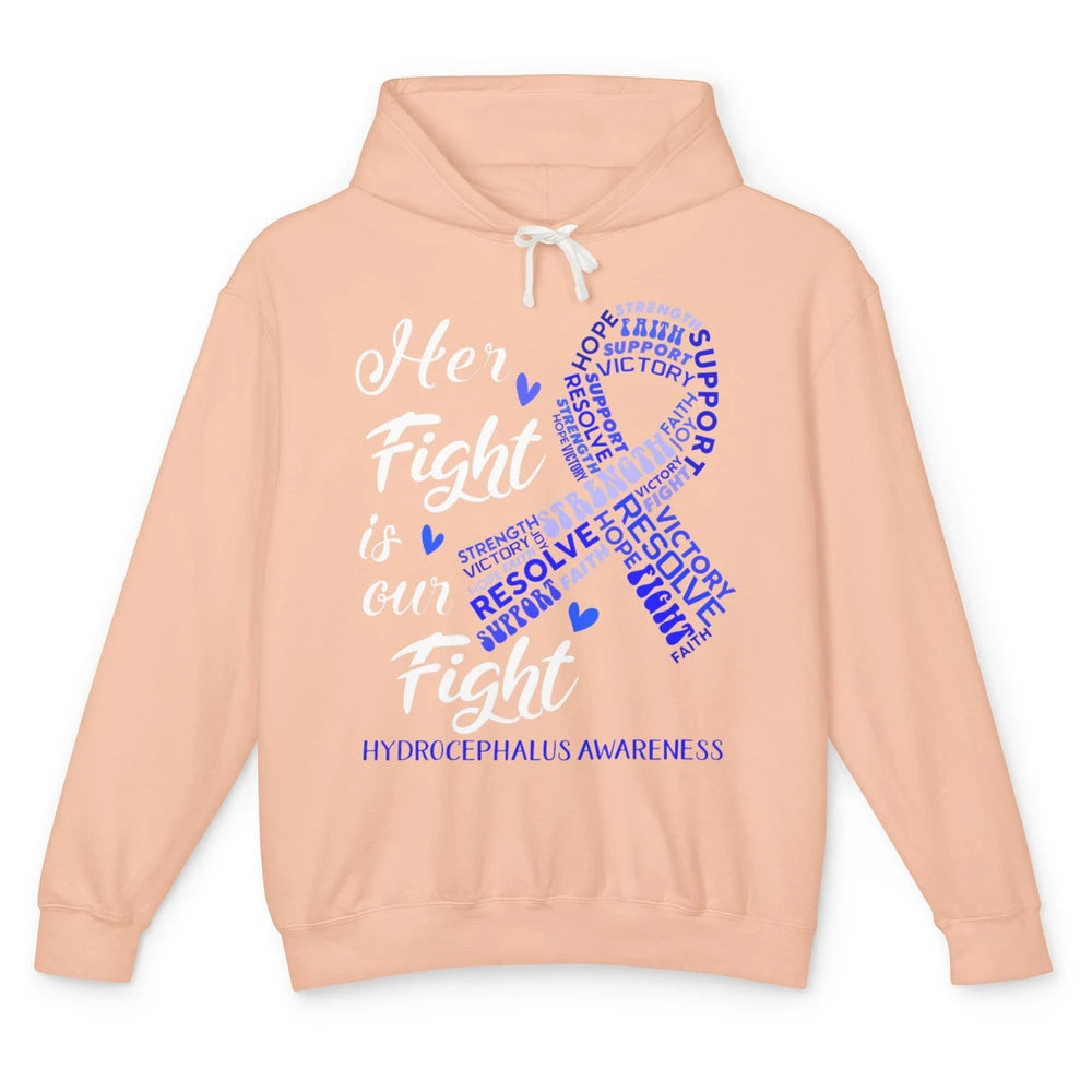 Her Fight Our Fight Warrior Hydrocephalus Cancer Awareness Unisex Lightweight Hoodie