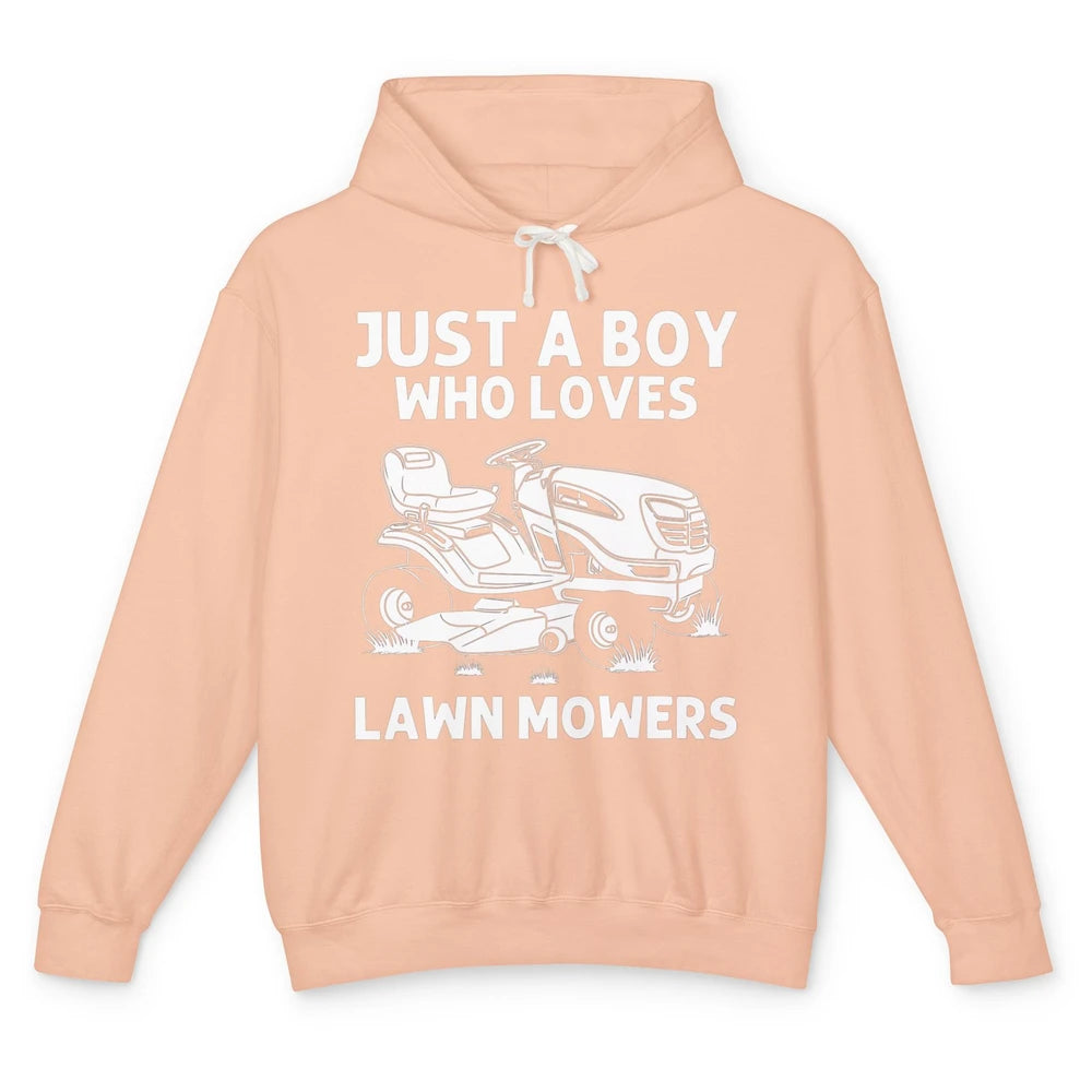 Funny Lawn Mowing Boys Lawn Mower Farmer Vintage Farming Unisex Lightweight Hoodie