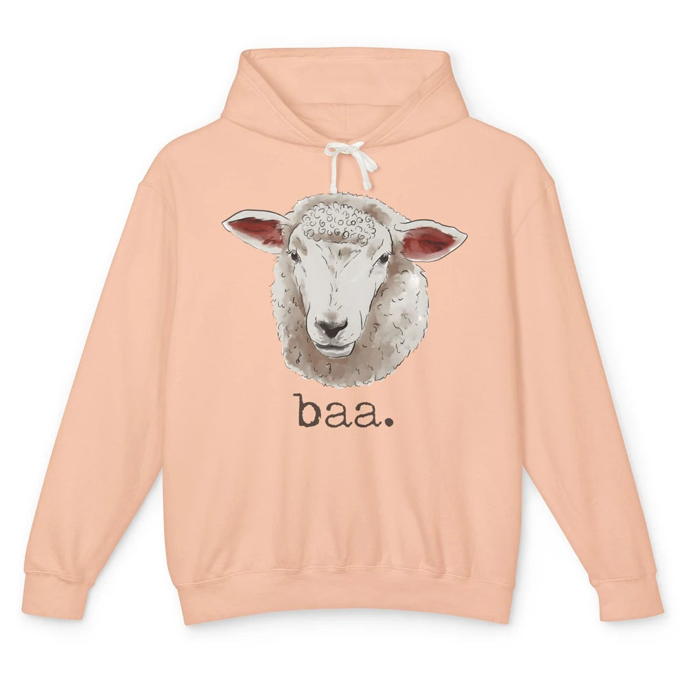 Cute Sheep Baa Baa Farm Animal Owner Sheep Lovers Farm Gift Unisex Lightweight Hoodie