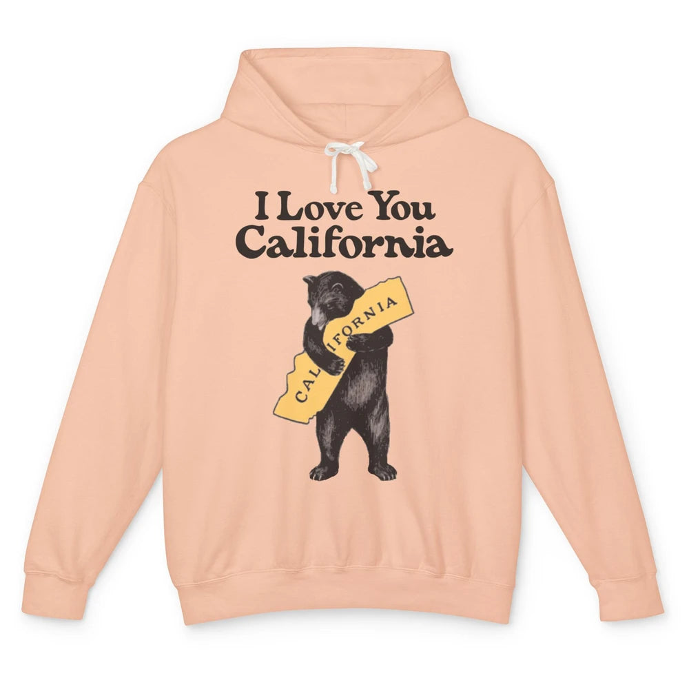 Retro 90s Vintage California Bear Hug Beach Summer Travel Unisex Lightweight Hoodie