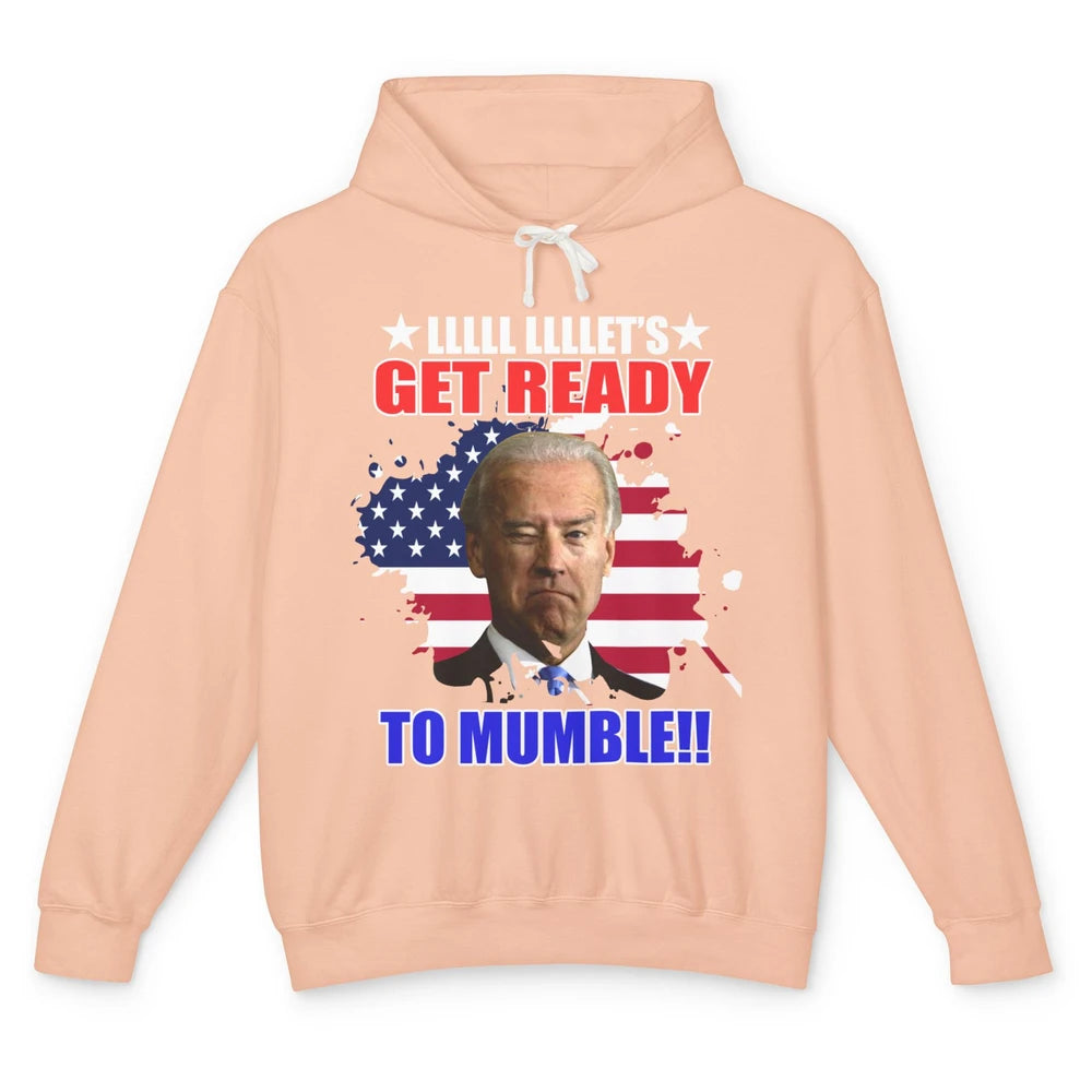 Funny US Flag Biden Let's Get Ready To Mumble Anti Liberals Unisex Lightweight Hoodie