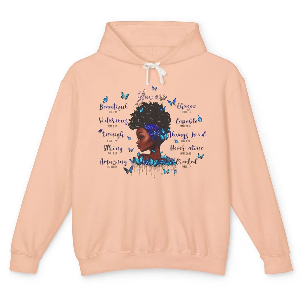 Black Girl God Says I Am Afro Woman Christian Religious Gift Unisex Lightweight Hoodie