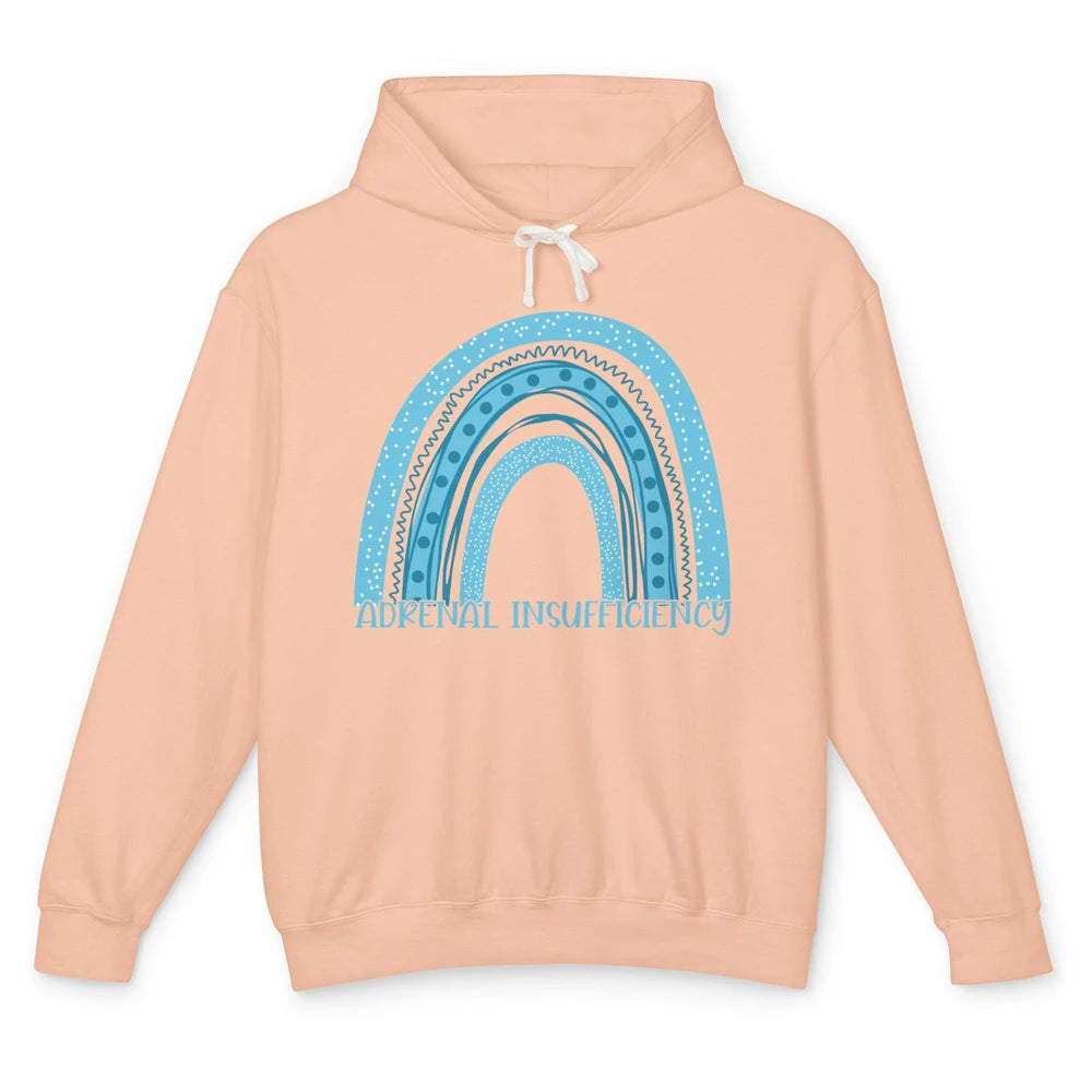 Adrenal Insufficiency Awareness Floral Light Blue Rainbow Unisex Lightweight Hoodie