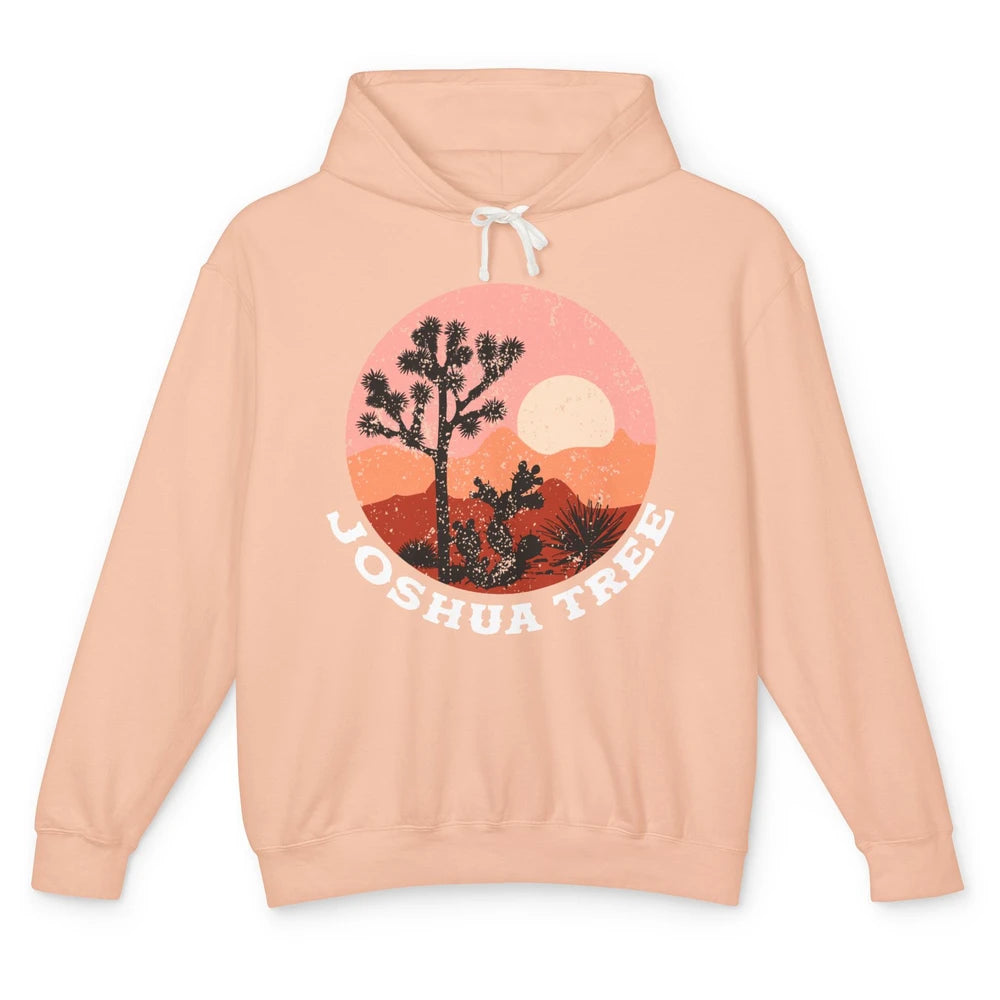 Vintage Desert Sunset Joshua Tree Hippie Girl Inspirational Unisex Lightweight Hoodie