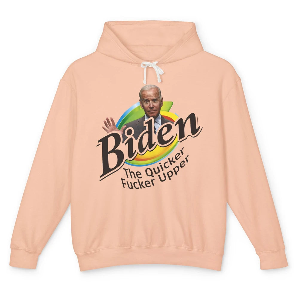 Funny Joe Biden Quicker F'r Upper Anti Biden Conservative Unisex Lightweight Hoodie