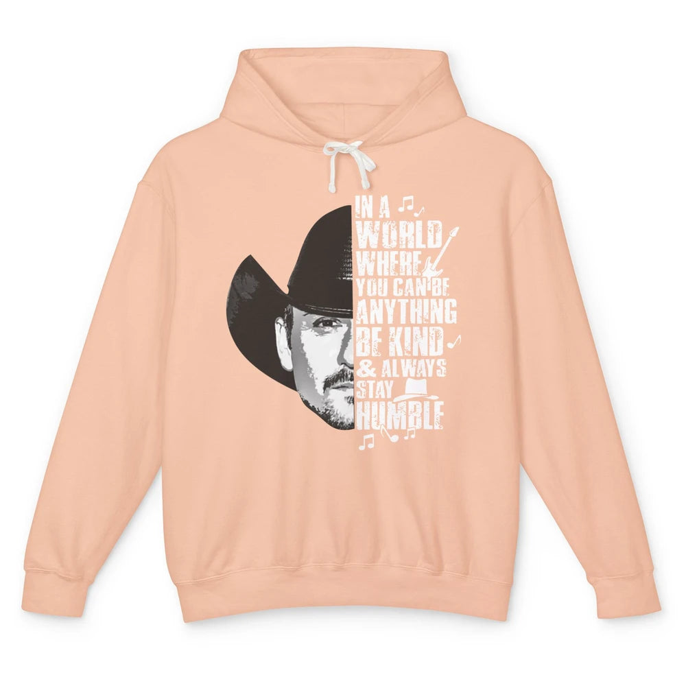 Retro Cowboy Be Kind And Always Stay Humble Western Country Unisex Lightweight Hoodie