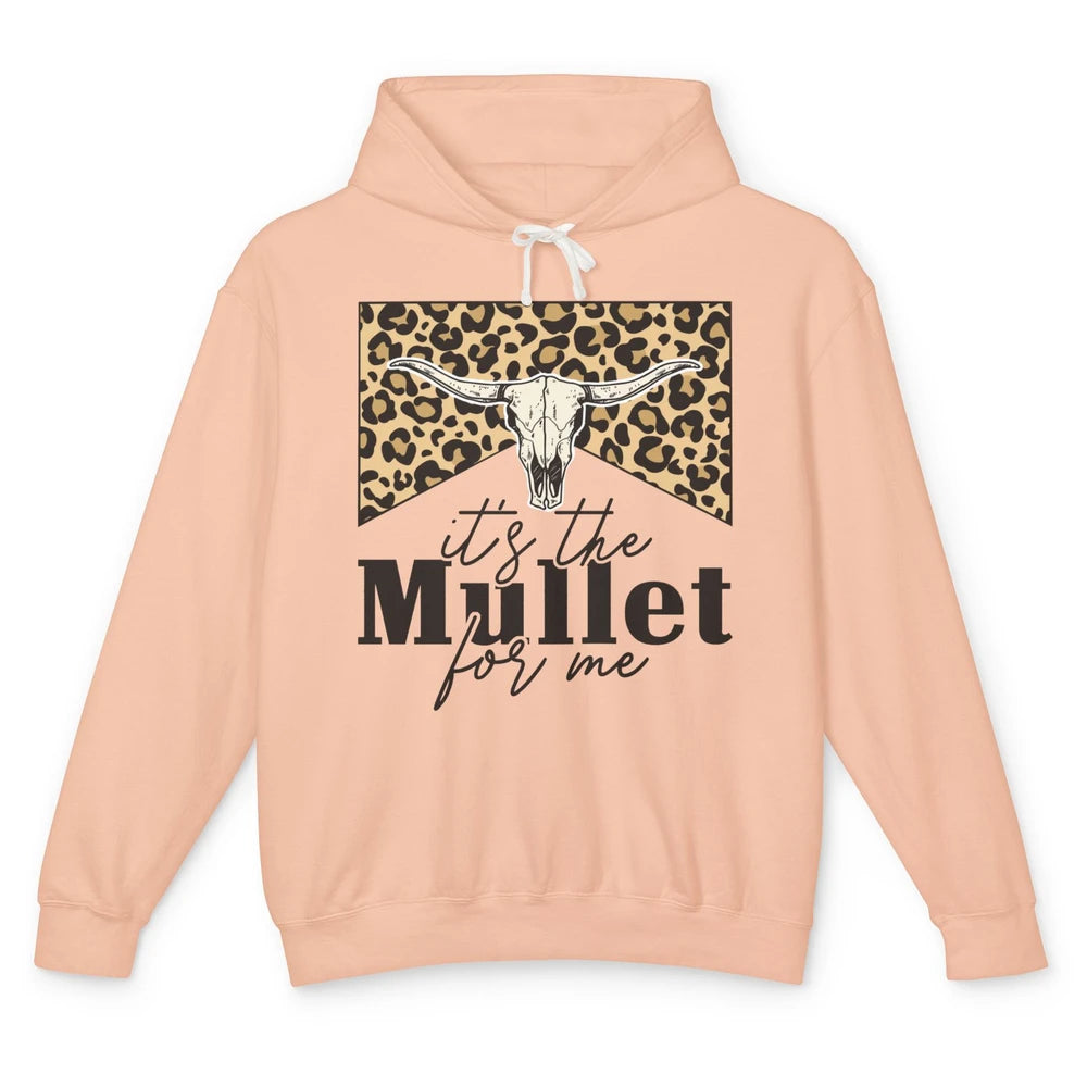 Leopard Boho Bull Skull It's The Mullet For Me Western Girls Unisex Lightweight Hoodie