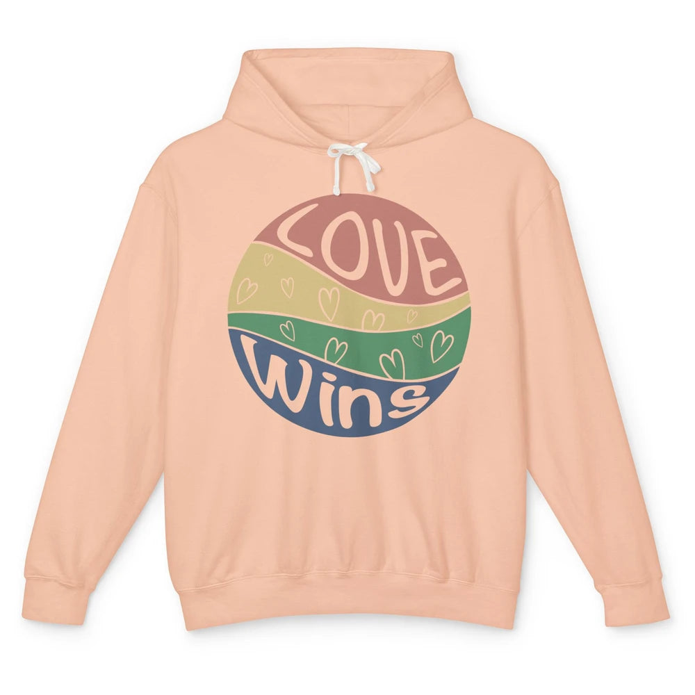 Vintage Love Wins LGBT Gay Pride Month Love Is Love Unisex Lightweight Hoodie