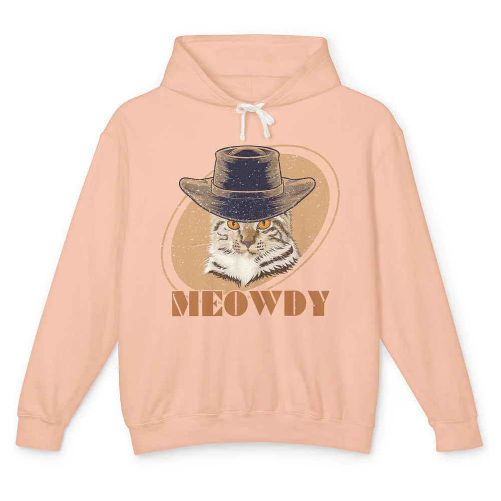 Funny Cat Cowboy Meowdy Western Country Cat Lovers Costume Unisex Lightweight Hoodie