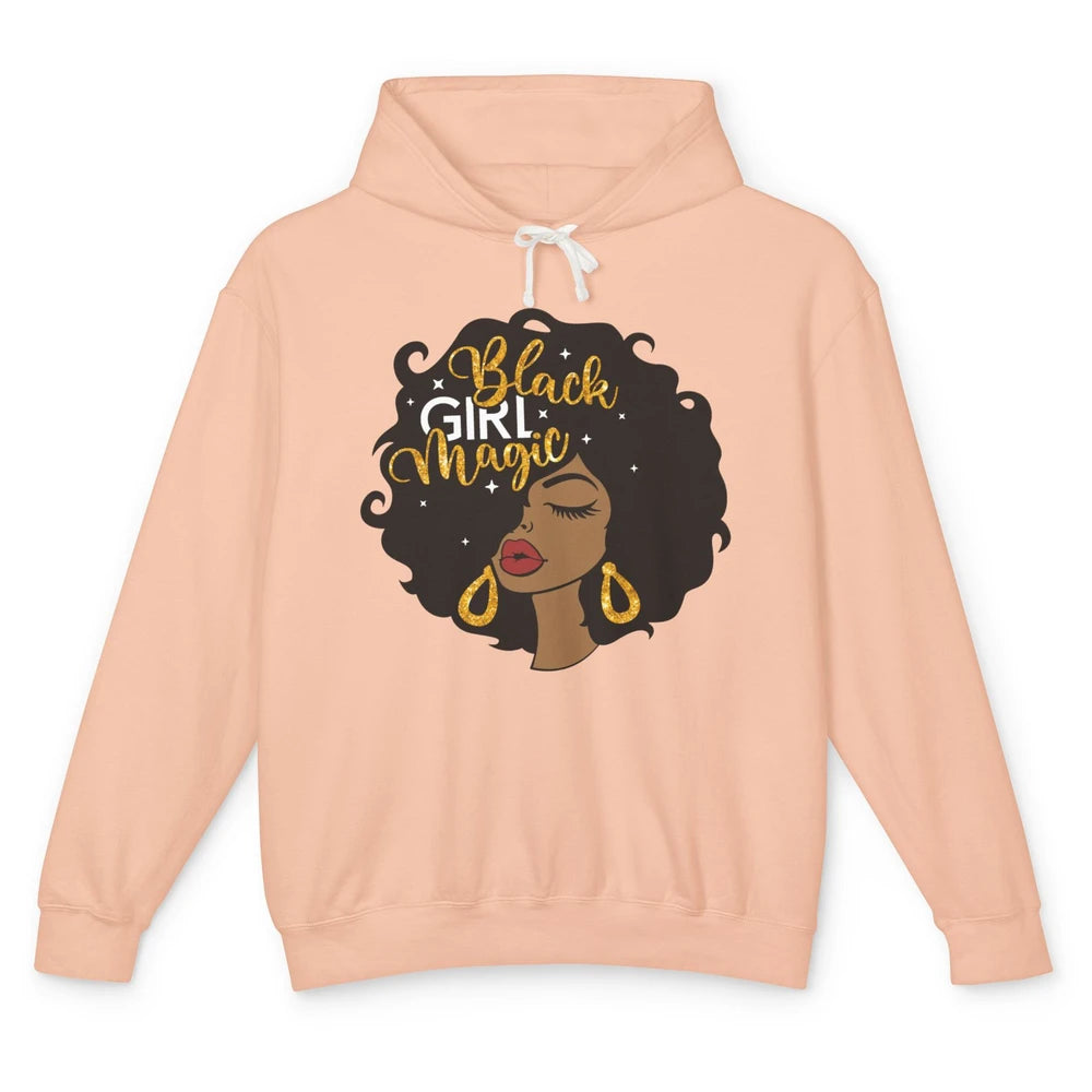 Black Girl Magic Afro Girls Melanin Black Woman Black Queen Unisex Lightweight Hoodie