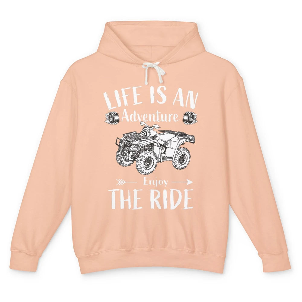 Retro Enjoy The Ride ATV Rider UTV Mud Riding SXS Offroad Unisex Lightweight Hoodie