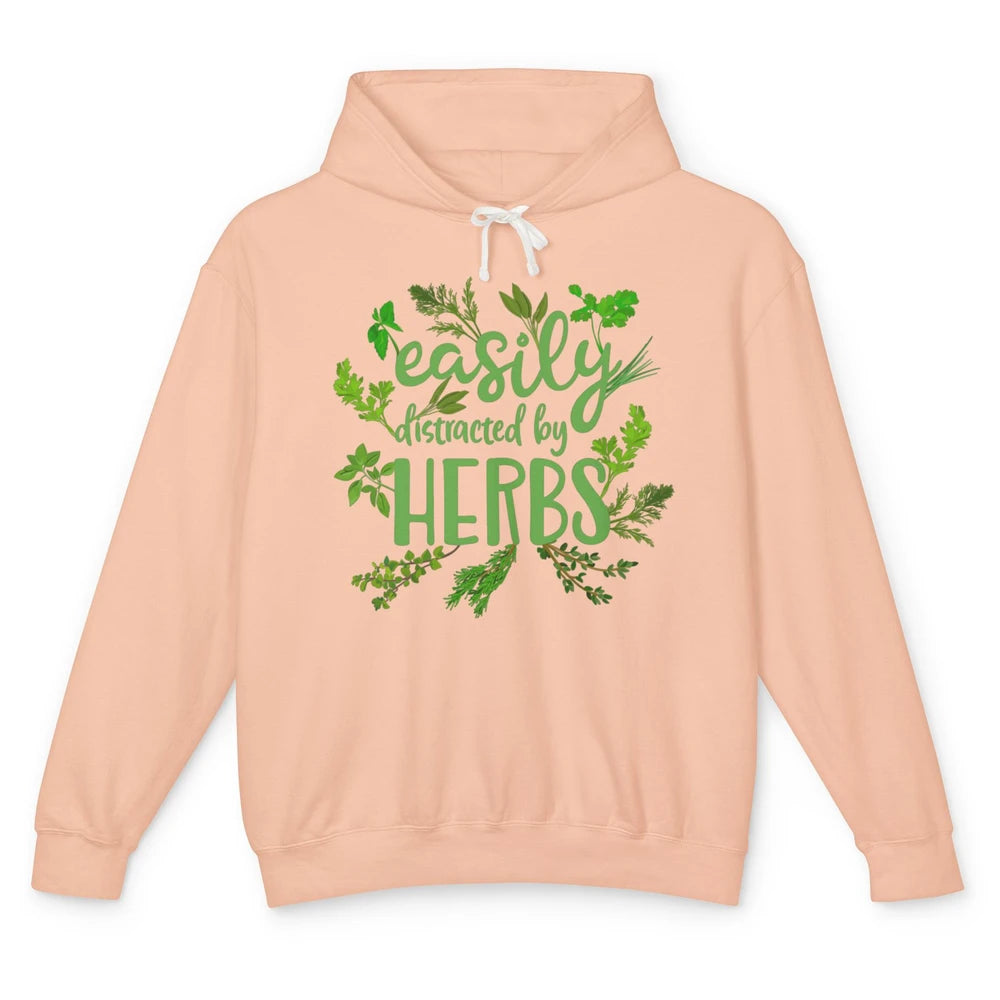 Easily Distracted By Plants Herbs Garden Medicine Botanical Unisex Lightweight Hoodie