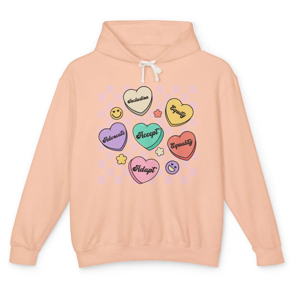 Special Education Sped Teacher Love Valentine Inclusion Unisex Lightweight Hoodie