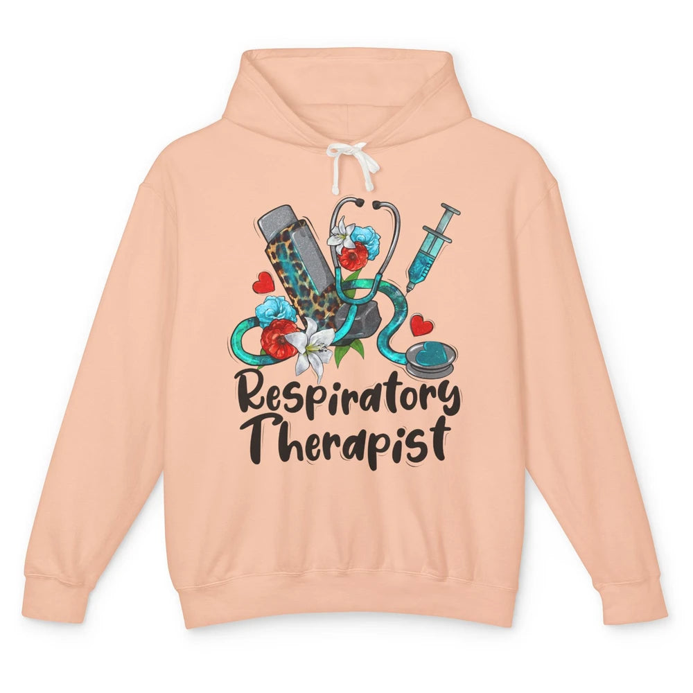 Respiratory Therapist Leopard Stethoscope Western Country RT Unisex Lightweight Hoodie