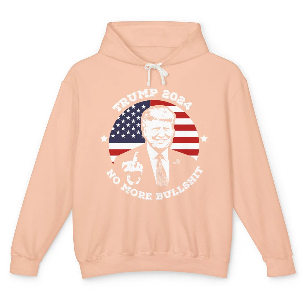 Retro US Flag Trump 2024 No More President Trump Return 2024 Unisex Lightweight Hoodie