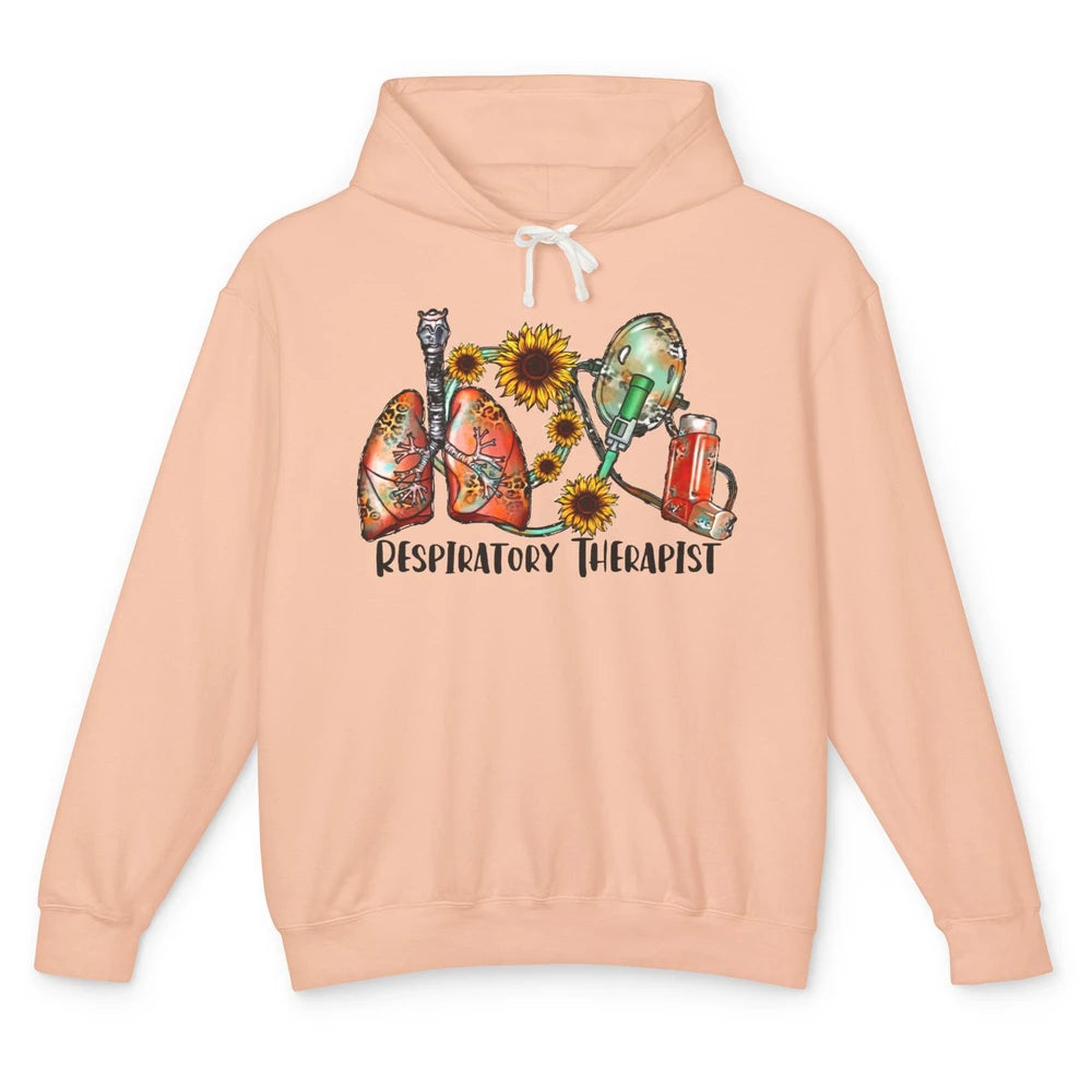 Respiratory Therapist Sunflower Lungs Breathe RT Nurse Unisex Lightweight Hoodie