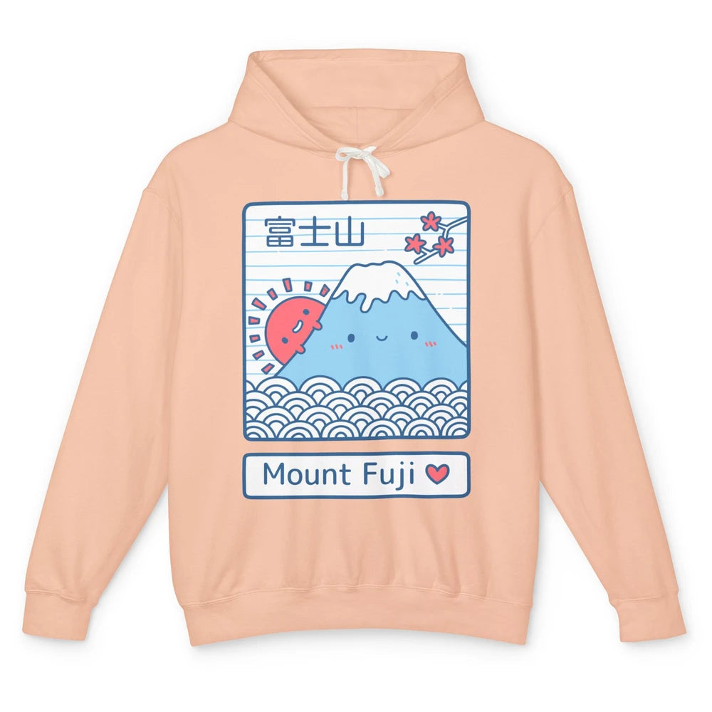 Cute Kawaii Mount Fuji The Highest Mountain In Japan Tokyo Unisex Lightweight Hoodie