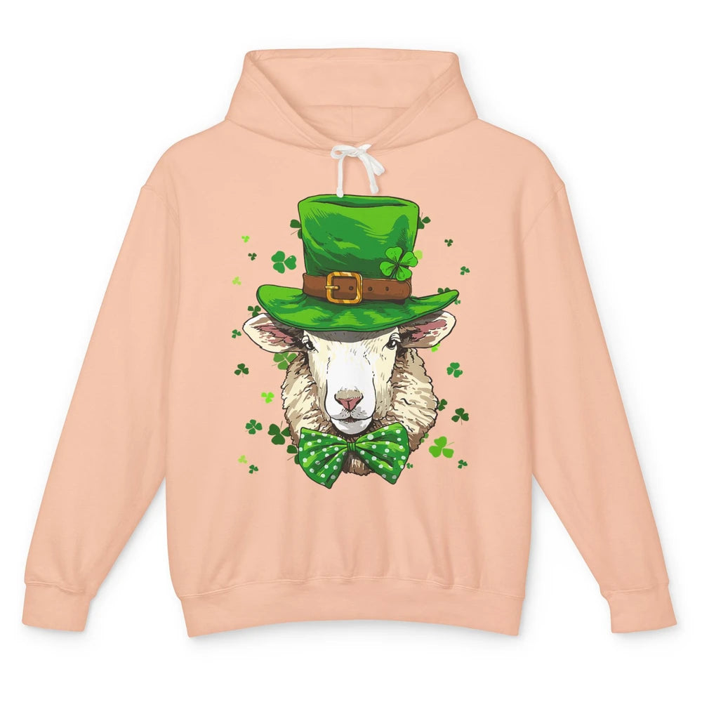 Leprechaun Sheep Lamb Irish Hat Shamrock St Patricks Day Unisex Lightweight Hoodie