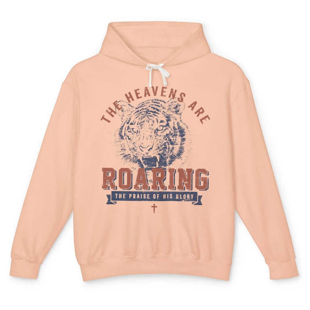 Lion Lightning Bolt Heavens Are Roaring Christian Catholic Unisex Lightweight Hoodie