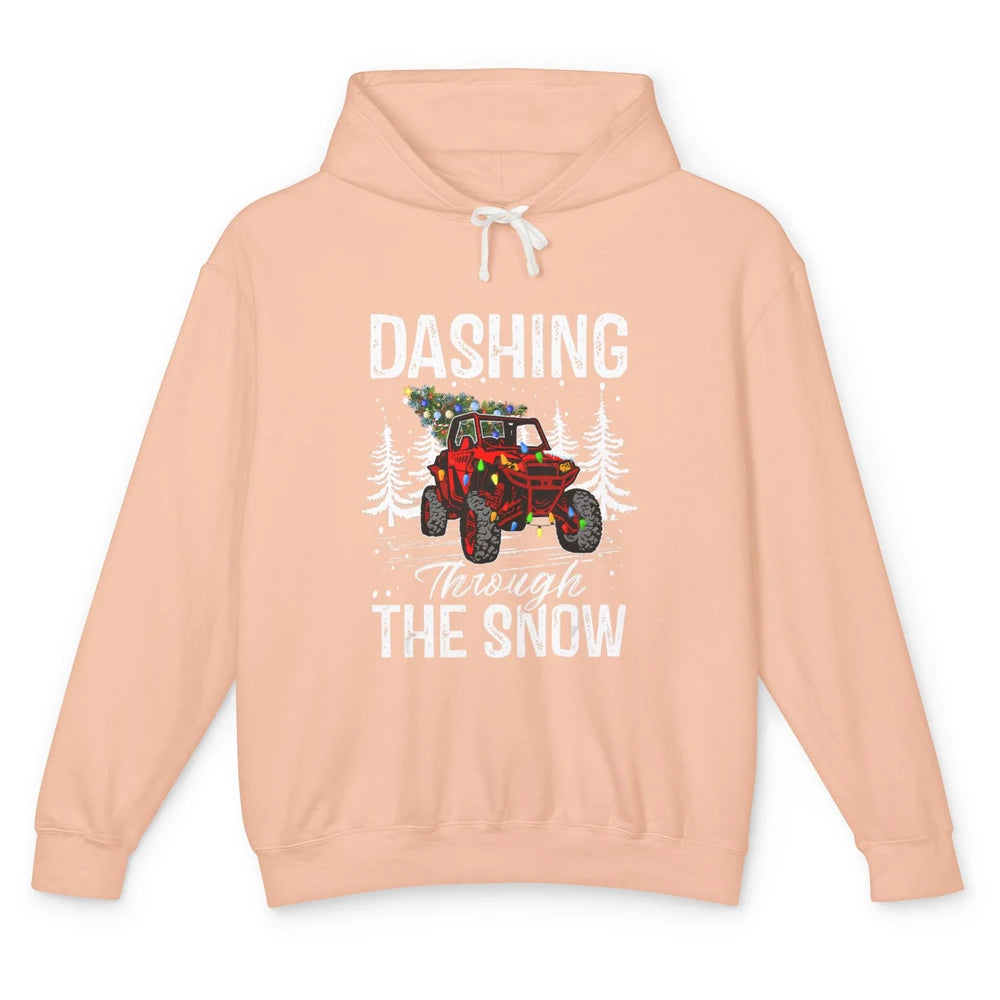 Side By Side Christmas UTV Riding Dirty SXS Rider Offroad Unisex Lightweight Hoodie